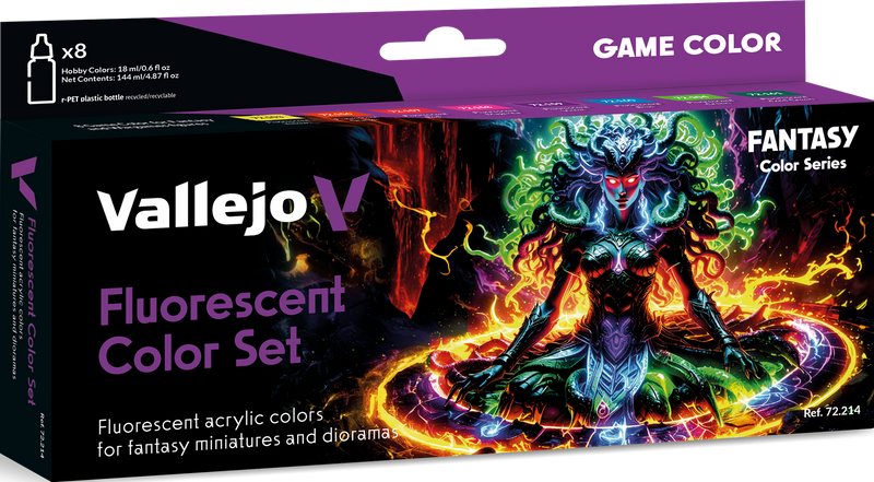 Fluorescent Color Acrylic Paint Set - Fantasy Paint Series
