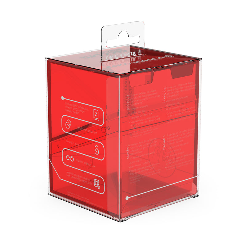 Ultimate Guard - Deck Case Boulder 100+ CLEAR Ruby