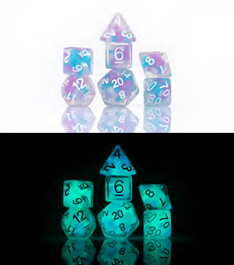 SD GLOW-IN-THE-DARK COTTON CANDY GLOWWORM 7DIE SET - Sirius Dice