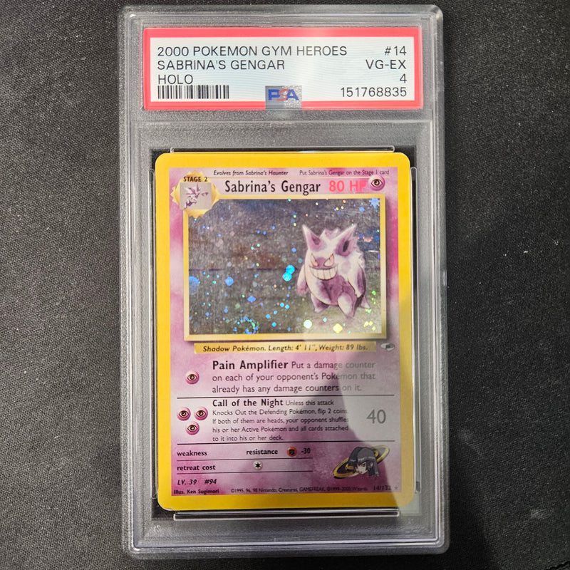 GRADED [PSA 4] 2000 POKEMON GYM HEROES #14 SABRINA'S GENGAR HOLO