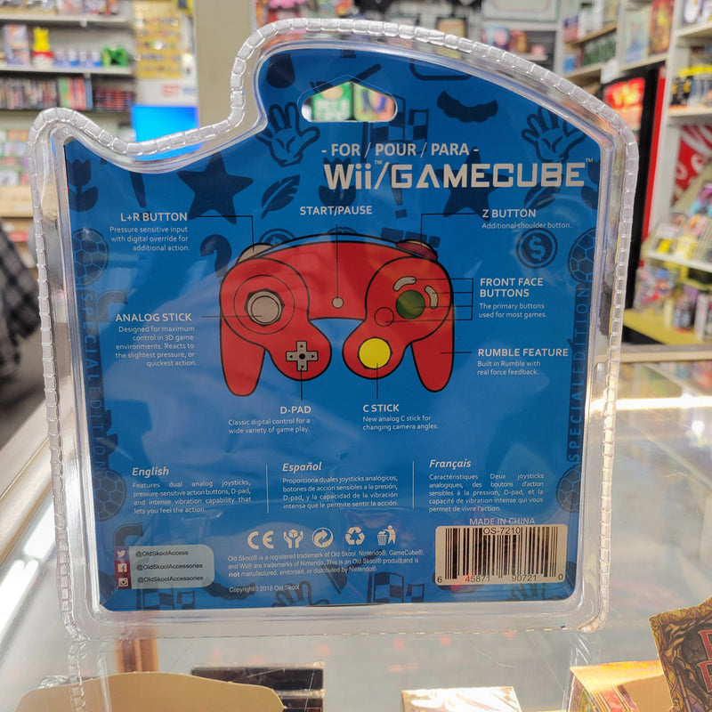 GameCube / Wii Compatible Controller – Red/Blue (Old Skool)