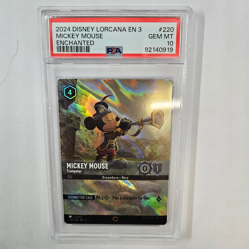 Mickey Mouse -Trumpeter (Alternate Art) (220/204) [Into the Inklands] - Graded