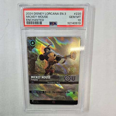 Mickey Mouse -Trumpeter (Alternate Art) (220/204) [Into the Inklands] - Graded