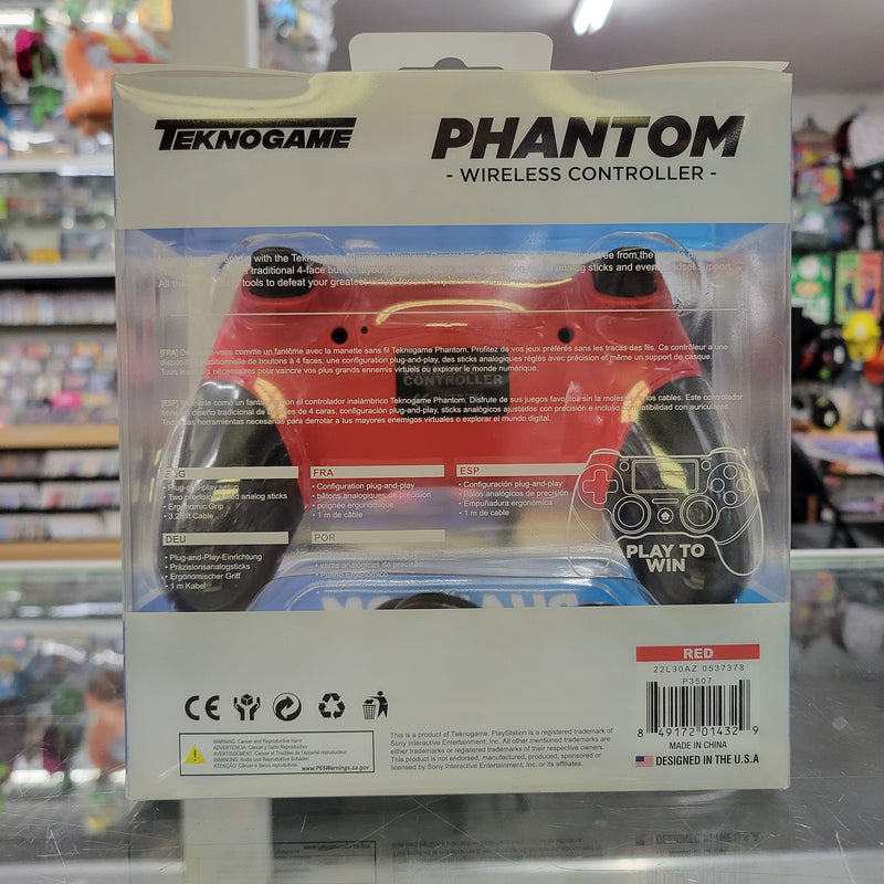 Teknogame Phantom Wireless PS4 Controller - Red