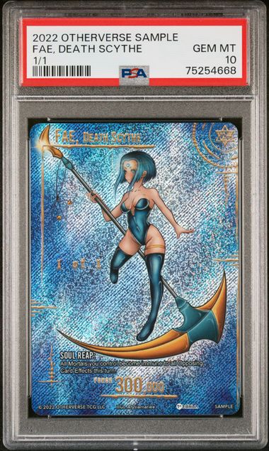 GRADED [PSA 10] 2022 OTHERVERSE SAMPLE FAE, DEATH SCYTHE 1/1