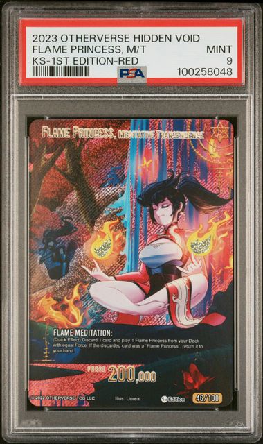 GRADED [PSA 9] 2023 OTHERVERSE HIDDEN VOID KICKSTARTER FLAME PRINCESS, M/T KS-1ST EDITION-RED