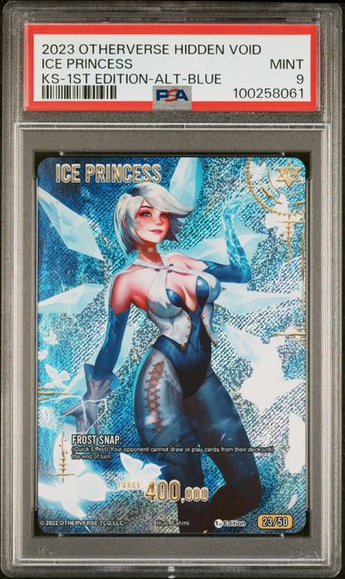 GRADED [PSA 9] 2023 OTHERVERSE HIDDEN VOID KICKSTARTER ICE PRINCESS KS-1ST EDITION-ALT-BLUE