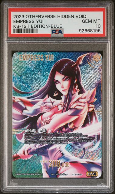 GRADED [PSA 10] 2023 OTHERVERSE HIDDEN VOID KICKSTARTER EMPRESS YUI KS-1ST EDITION-BLUE