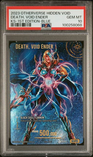 GRADED [PSA 10] 2023 OTHERVERSE HIDDEN VOID KICKSTARTER DEATH, VOID ENDER KS-1ST EDITION-BLUE