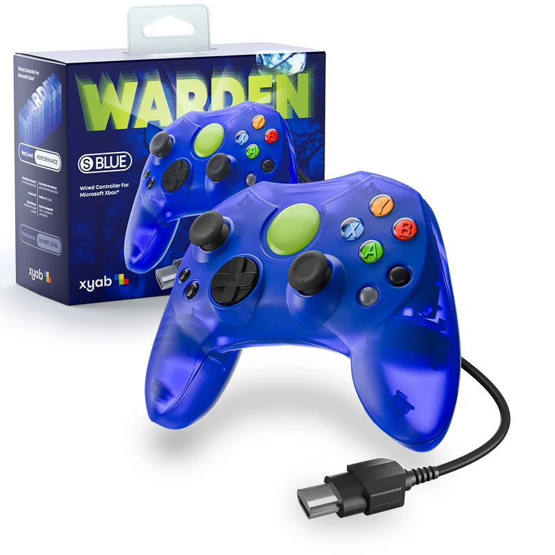 XYAB Warden Wired Controller for Xbox Original - Clear Blue