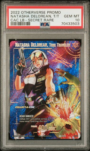 GRADED [PSA 10] 2022 OTHERVERSE PROMO NATASHA DELOREAN, T/T CAC LB-SECRET RARE