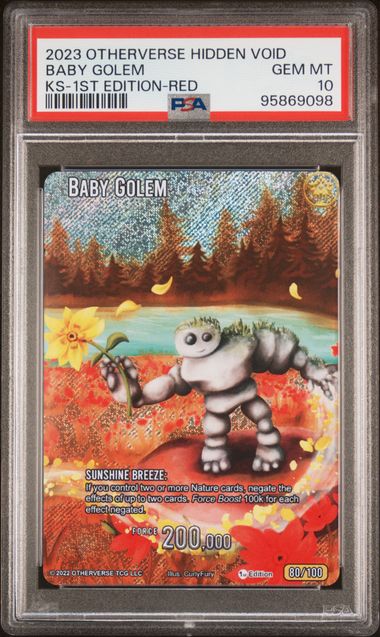 GRADED [PSA 10] 2023 OTHERVERSE HIDDEN VOID KICKSTARTER BABY GOLEM KS-1ST EDITION-RED