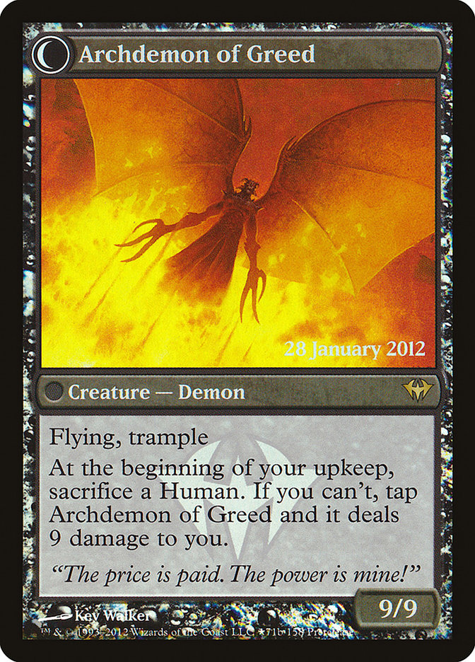 Ravenous Demon // Archdemon of Greed [Dark Ascension Prerelease Promos]