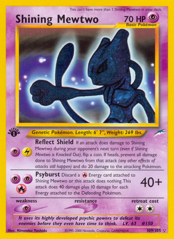 ポケモンカードゲーム　Shining Mewtwo　英語版 109/105 Shining Mewtwo (109/105) [Neo Destiny 1st Edition] at GT Games