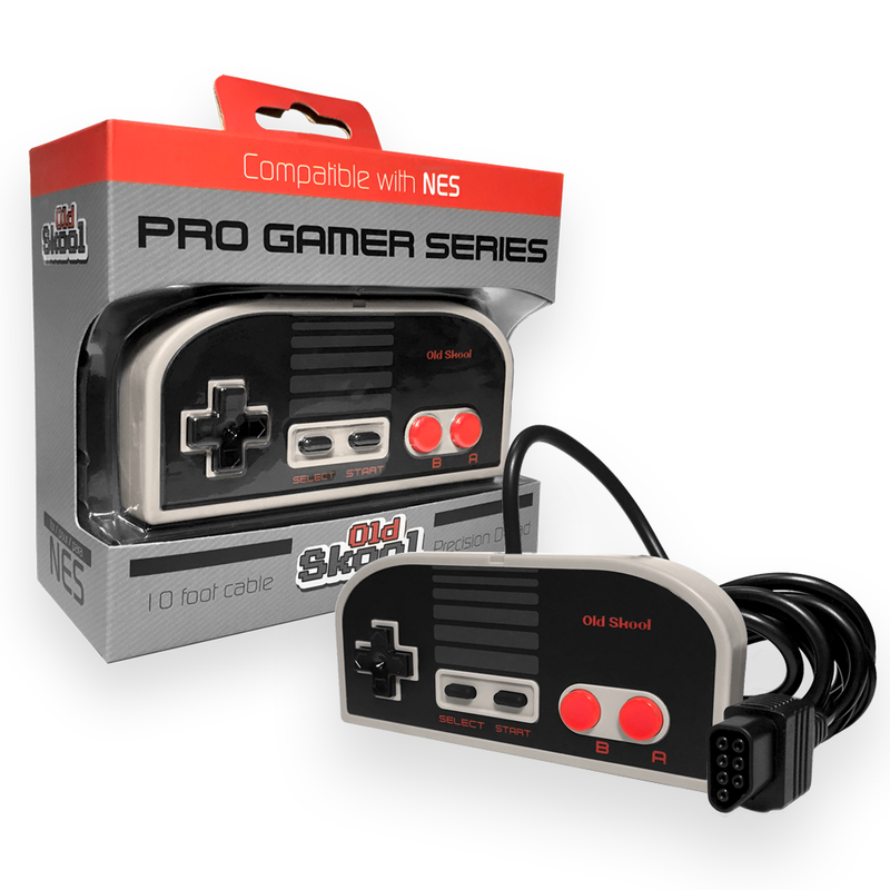 NES Controller Black/Grey - Old Skool Pro Gamer Series