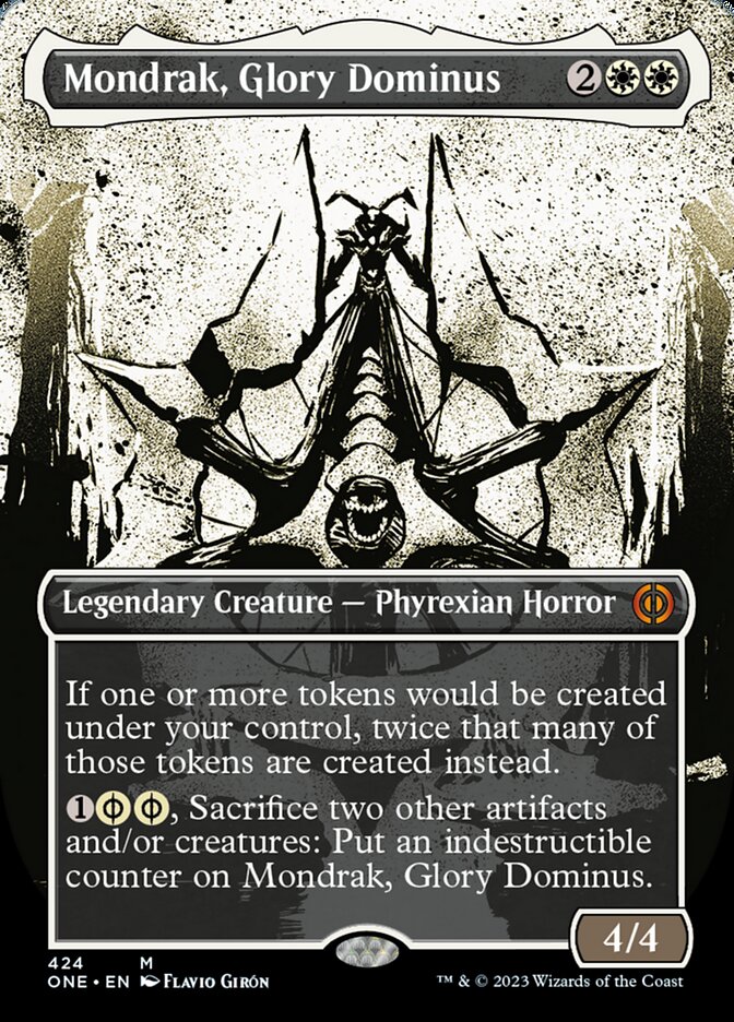 Mondrak, Glory Dominus (Borderless Ichor Step-and-Compleat Foil) [Phyrexia: All Will Be One]