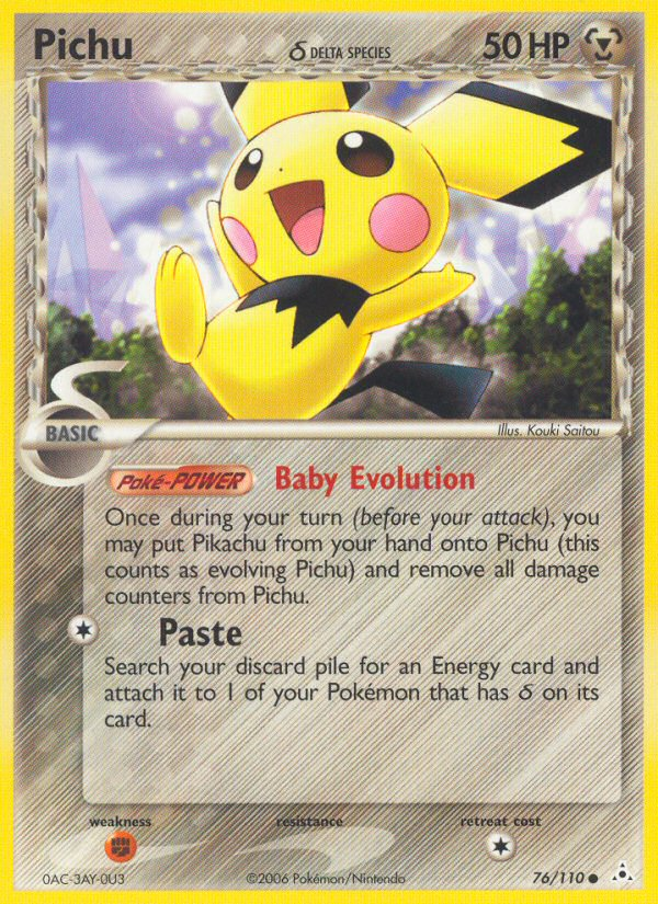 Pichu (76/110) (Delta Species) [EX: Holon Phantoms]