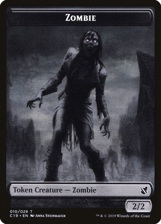 Ob Nixilis, Reignited Emblem // Zombie (010) Double-sided Token [Commander 2019 Tokens]