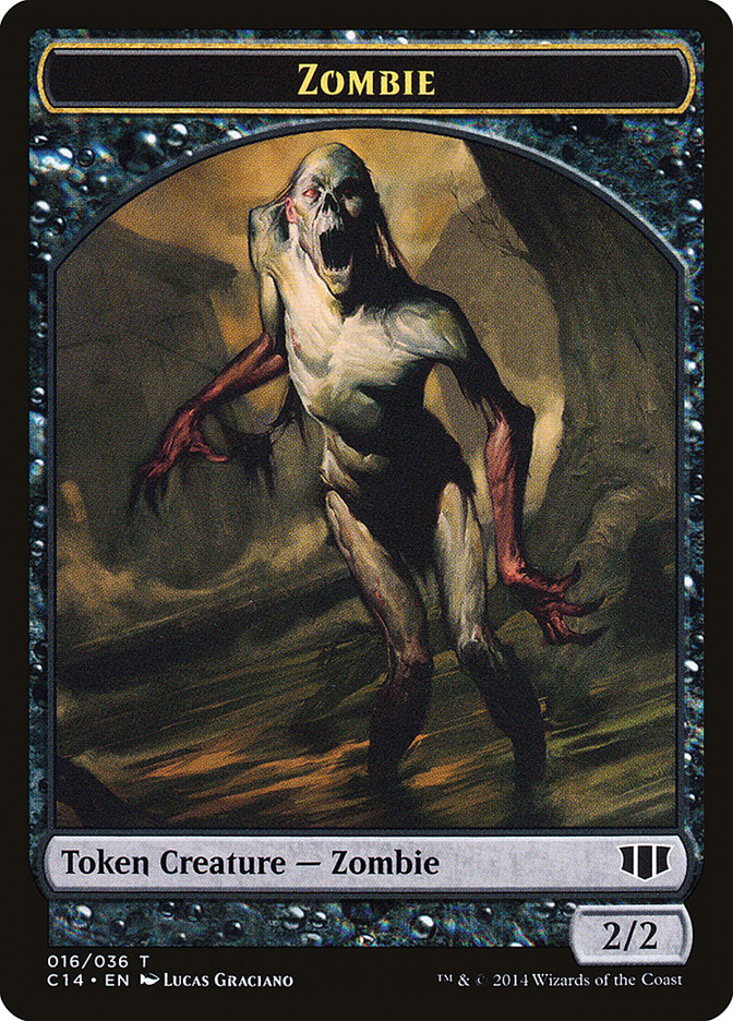 Demon (013/036) // Zombie (016/036) Double-sided Token [Commander 2014 Tokens]