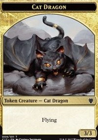 Cat Dragon // Dragon (006) Double-sided Token [Commander 2017 Tokens]