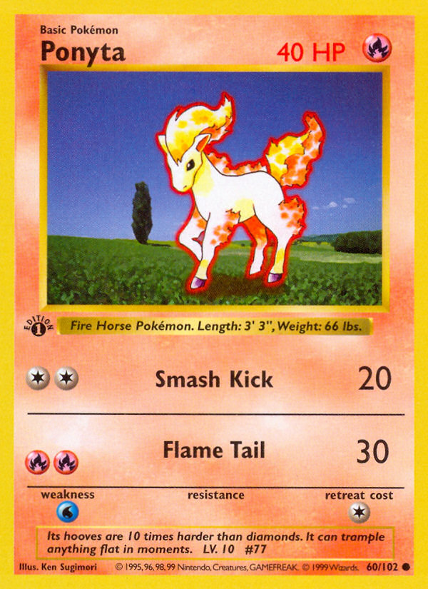 Ponyta (60/102) (Shadowless) [Base Set 1st Edition]