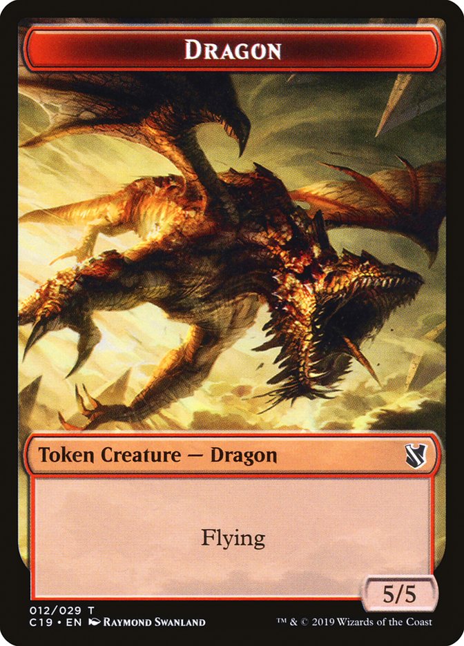 Heart-Piercer Manticore // Dragon Double-sided Token [Commander 2019 Tokens]