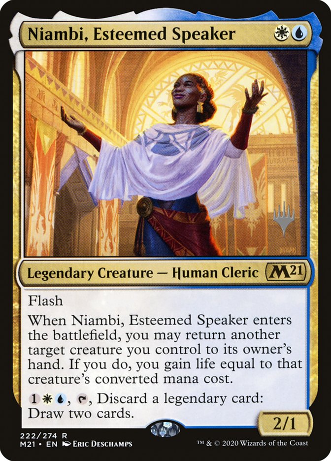 Niambi, Esteemed Speaker (Promo Pack) [Core Set 2021 Promos]