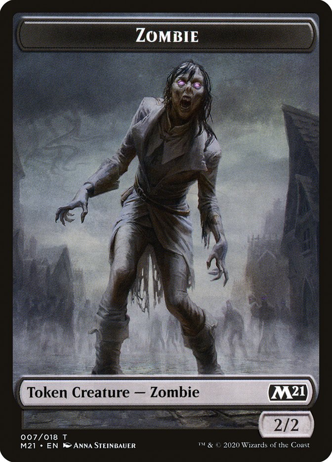 Cat (020) // Zombie Double-sided Token [Core Set 2021 Tokens]