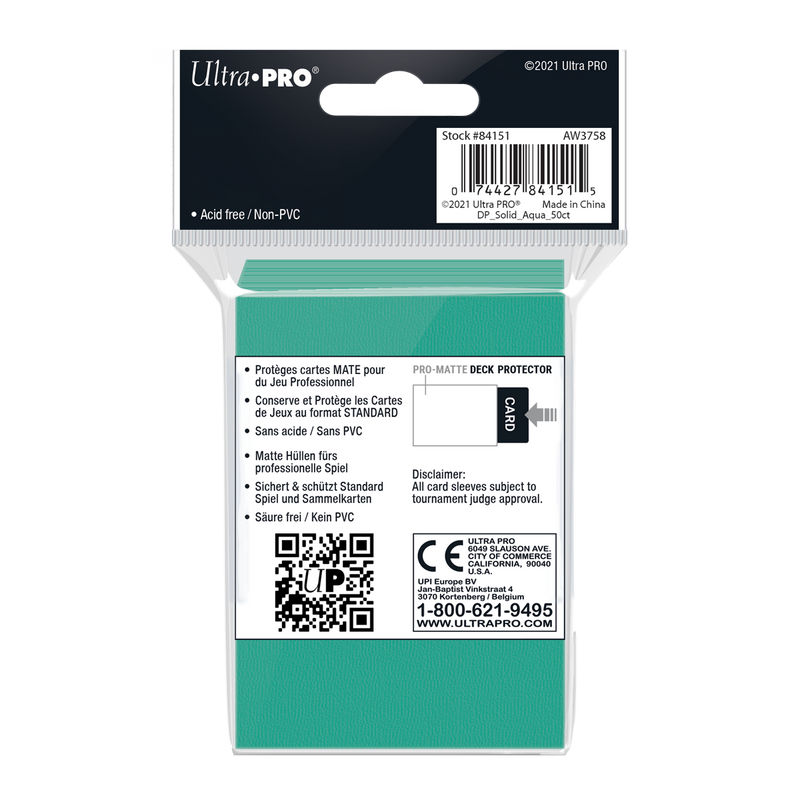 Ultra PRO: Standard 50ct Sleeves - PRO-Matte (Aqua)