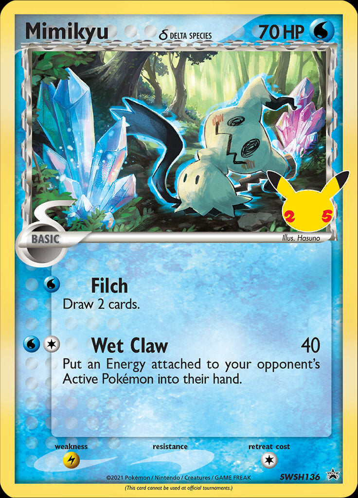 Mimikyu (SWSH136) (Delta Species) (Jumbo Card) [Sword & Shield: Black Star Promos]