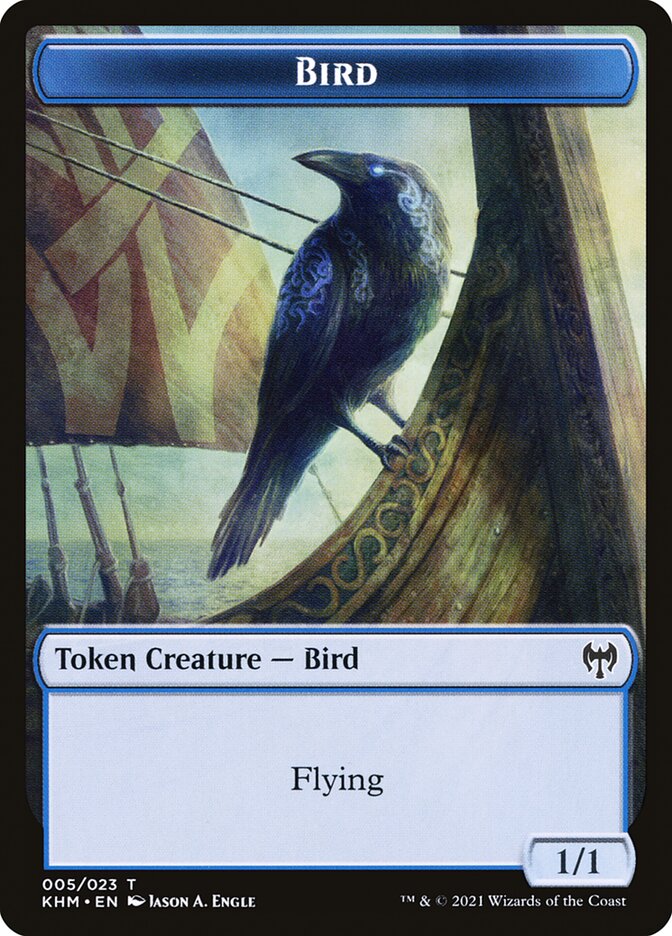 Elf Warrior // Bird Double-sided Token [Kaldheim Tokens]