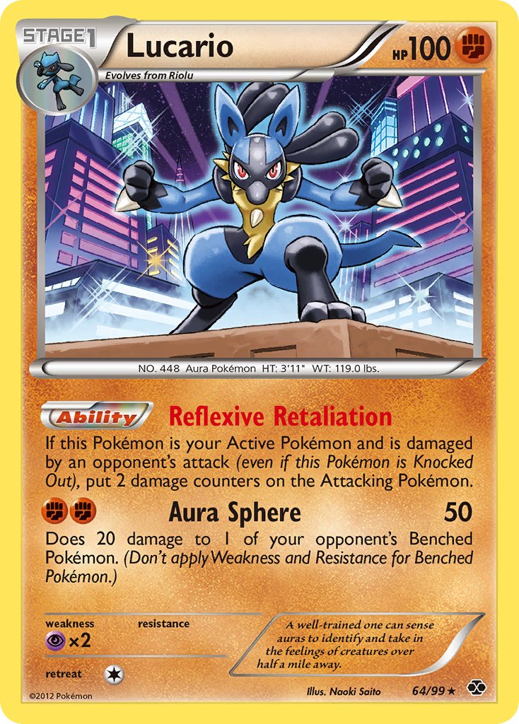 Lucario (64/99) (Cosmos Holo) (Blister Exclusive) [Black & White: Next Destinies]