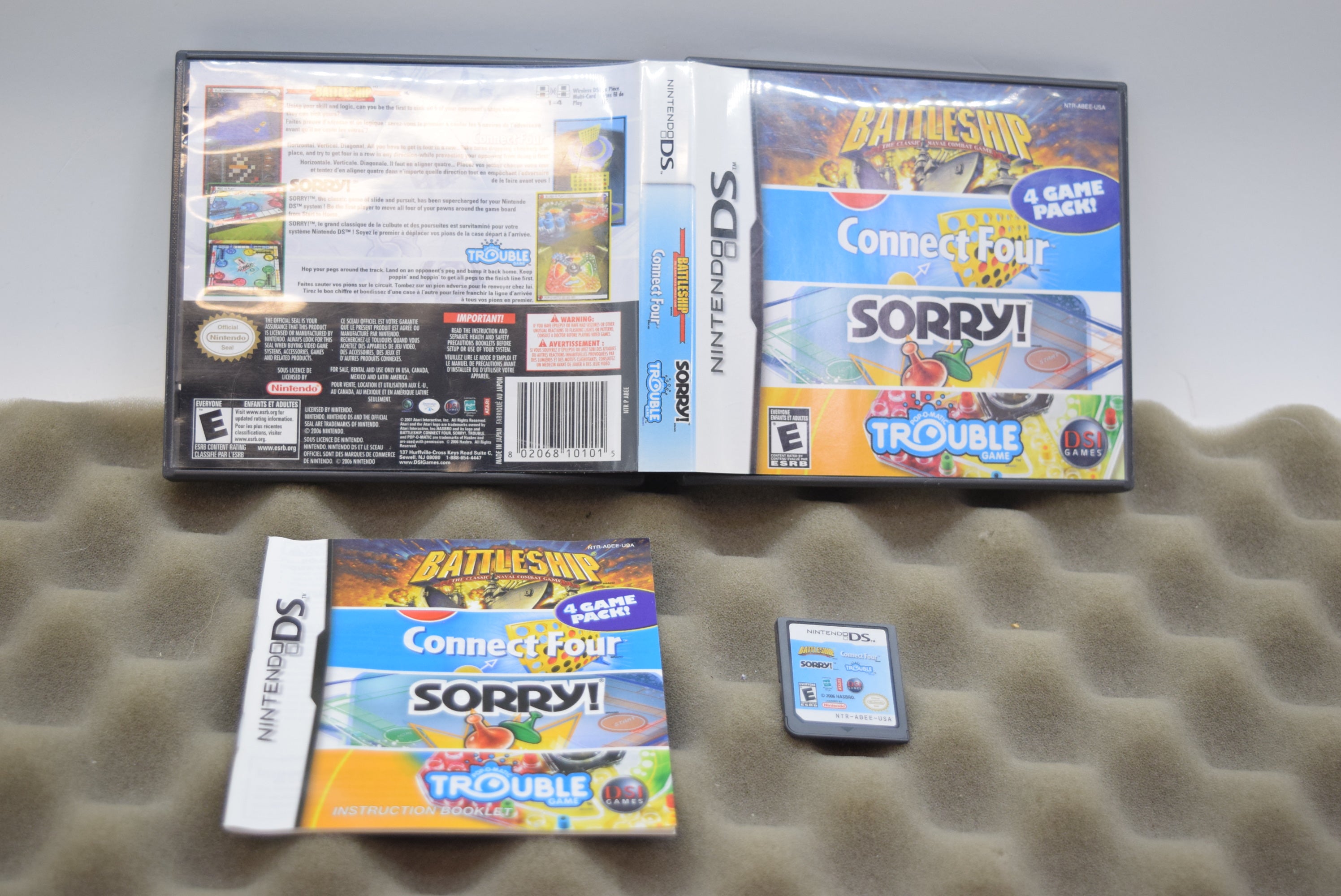 Battleship / Connect Four / Sorry / Trouble - Nintendo DS - GT Games