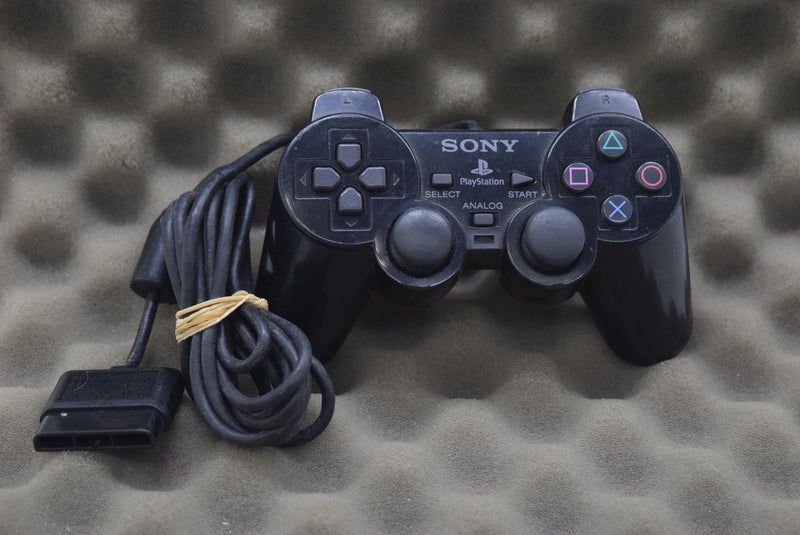 Sony PlayStation 2 PS2 Controller Black, Broken R1, Broken Rumble.