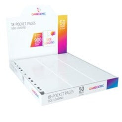 Gamegenic 18-Pocket Side Loading Card Pages - 50 pages - White