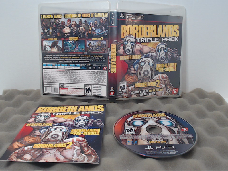 Borderlands Triple Pack (Sony PlayStation 3, 2015) - No Add-On Disc