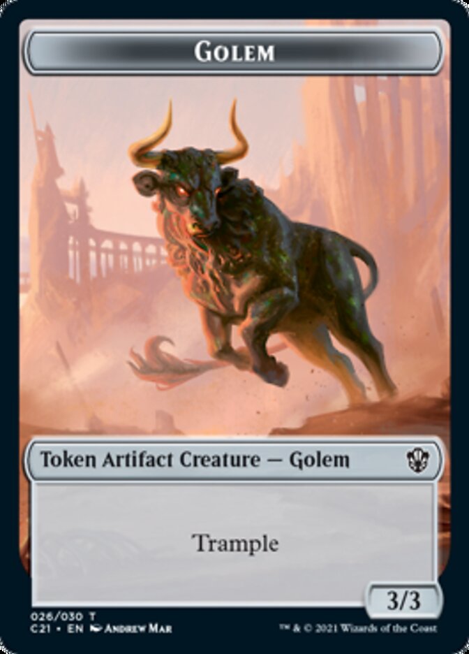 Golem (026) // Thopter Token [Commander 2021 Tokens]