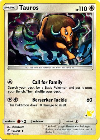 Tauros (164/236) (Pikachu Stamp