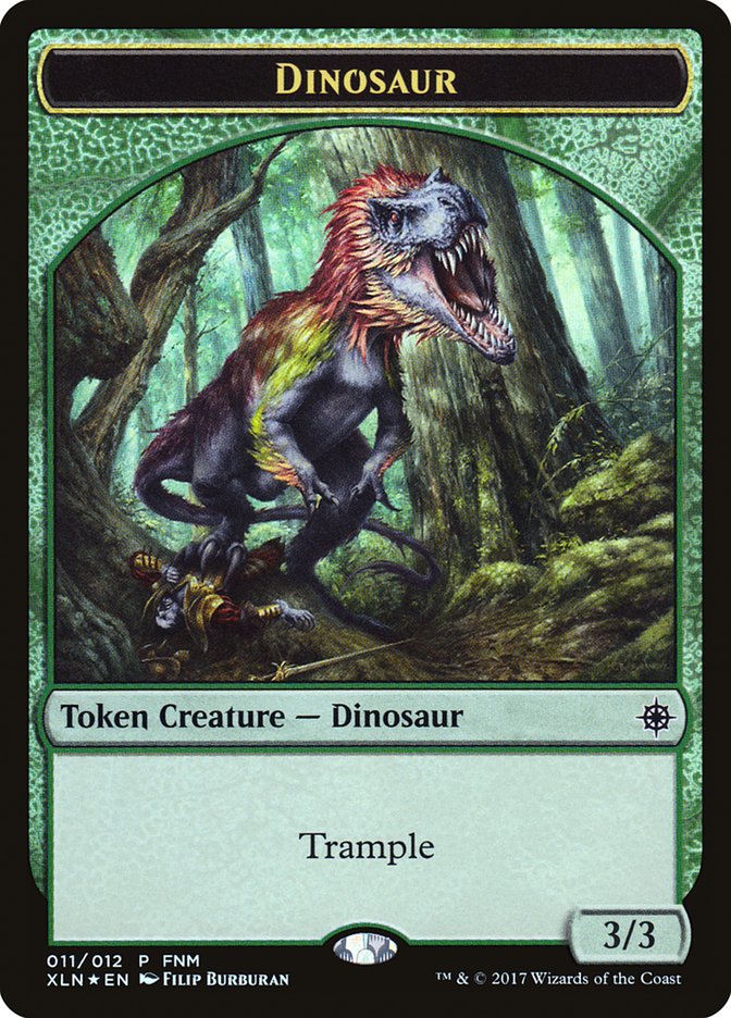 Dinosaur // Treasure Double-sided Token [Friday Night Magic 2017]