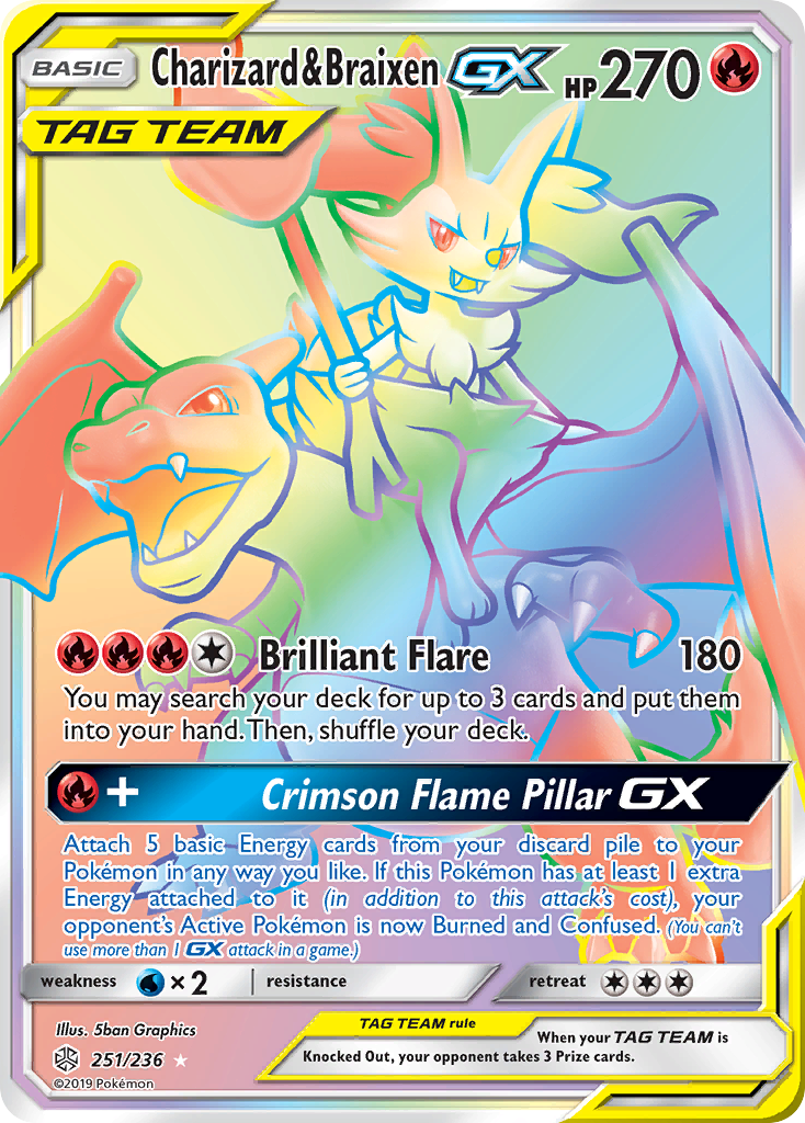 その他 Charizard & Braixen GX TAG TEAM 270 HP Charizard & Braixen GX Tag Team Gold Foil Fan Art Card 270HP | eBay