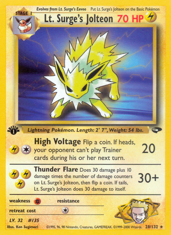 Lt. Surge's Jolteon (28/132) [Gym Challenge 1st Edition]