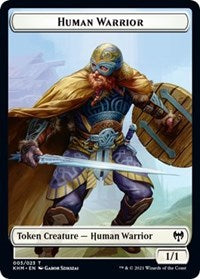 Human Warrior // Tibalt, Cosmic Impostor Emblem Double-sided Token [Kaldheim Tokens]