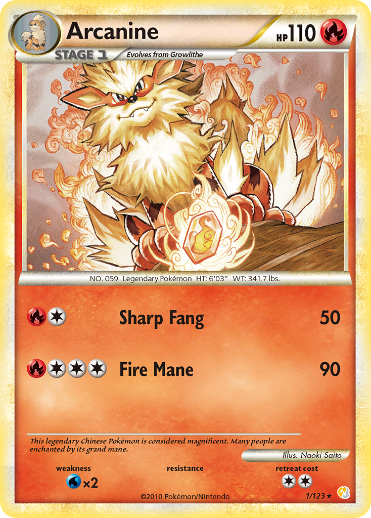 Arcanine (1/123) [HeartGold & SoulSilver: Base Set]