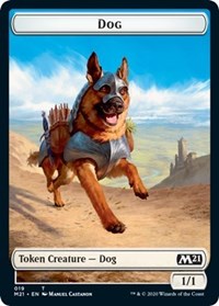 Dog // Saproling Double-sided Token [Core Set 2021 Tokens]