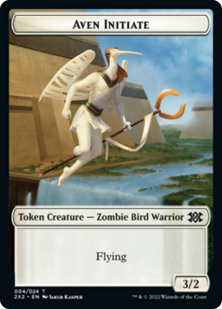 Egg // Aven Initiate Double-sided Token [Double Masters 2022 Tokens]