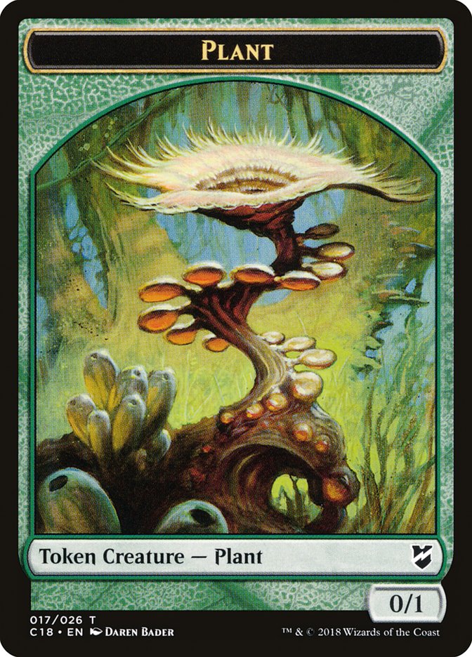 Cat Warrior // Plant Double-sided Token [Commander 2018 Tokens]