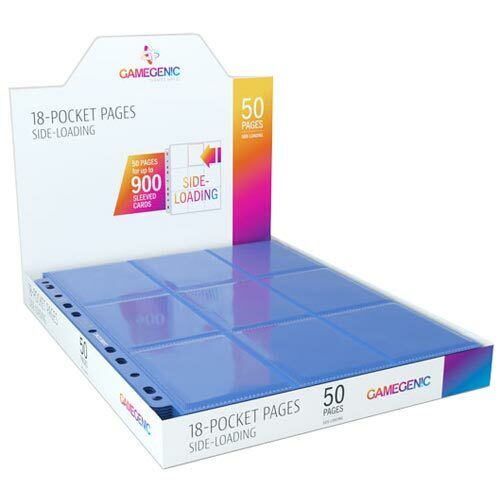 Gamegenic 18-Pocket Side Loading Card Pages - 50 pages - Blue